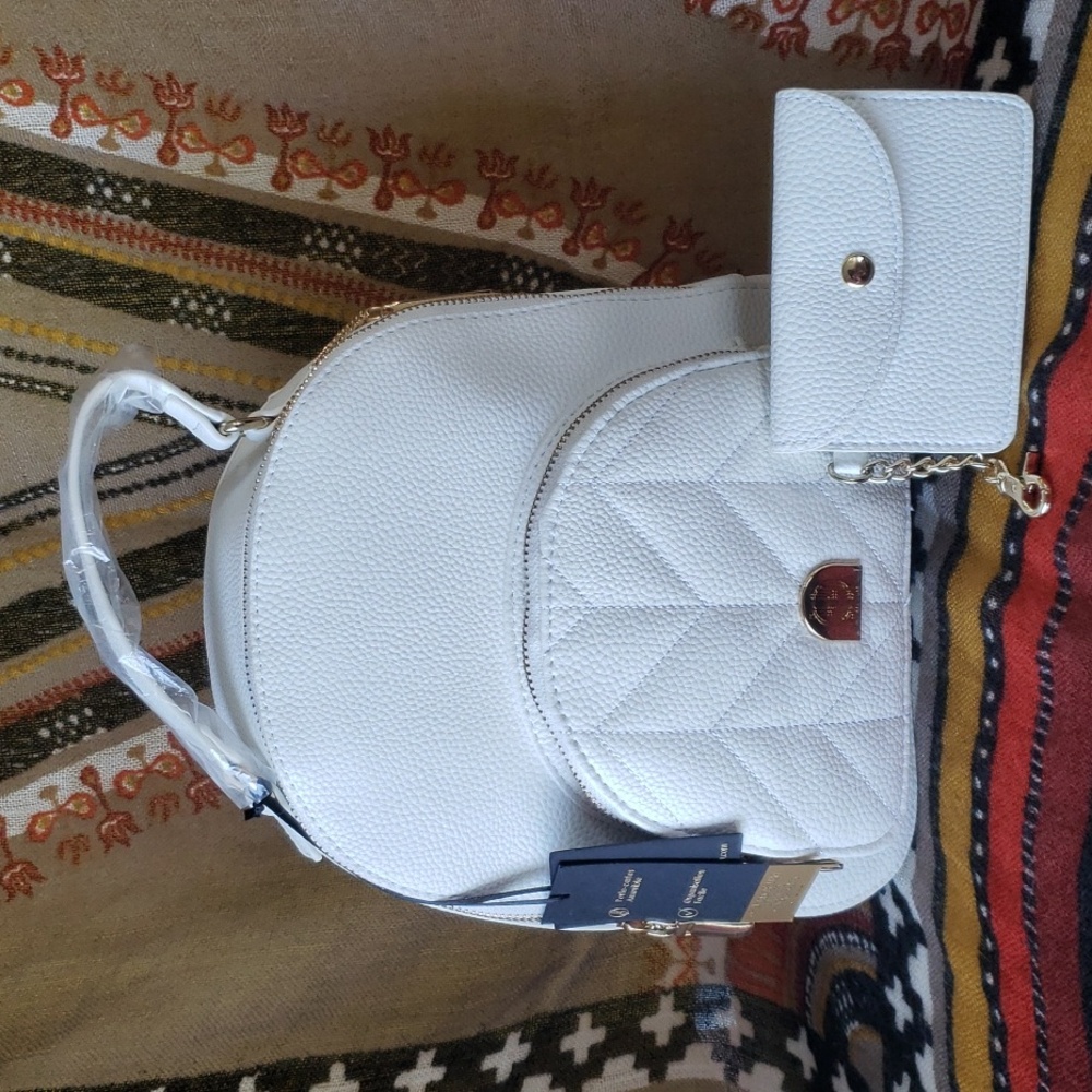 House of Harlow 1960 Mini Backpack with Card Case Cloud Dancer NWT